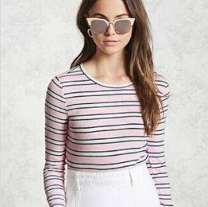 Pink Striped Long Sleeve Shirt
